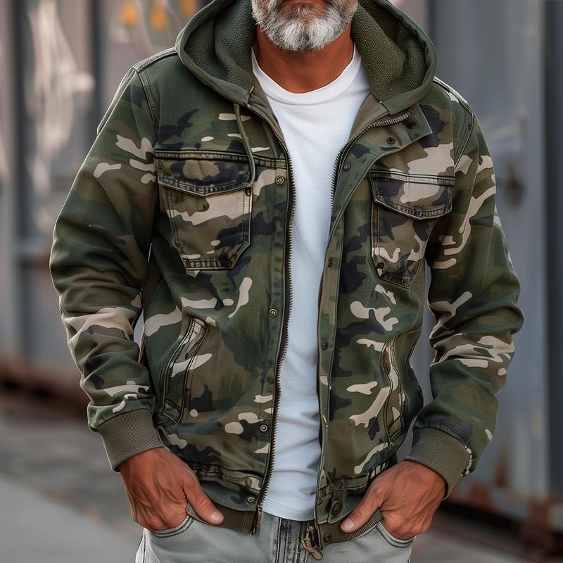 Ellis | Camouflage Hooded Cargo Jacket